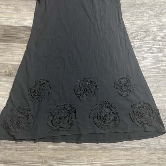 UNCLE FRANK Dress Women's Sz XS‎ Black Stretch Rosettes Boho Feminine Whimsigoth - Picture 5 of 7